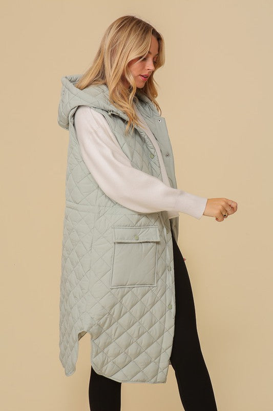 TIMING Oversized Quilted Midi Jacket