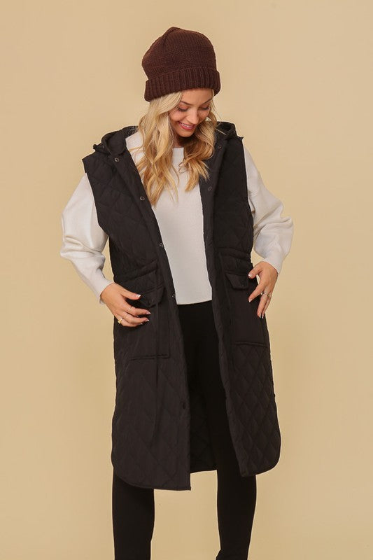 TIMING Oversized Quilted Midi Jacket