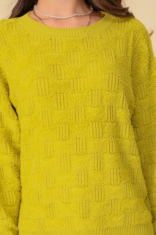 Lumiere Basket Weave Pattern Sweater