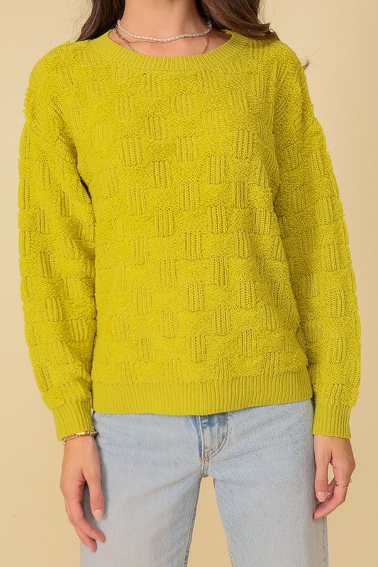 Lumiere Basket Weave Pattern Sweater
