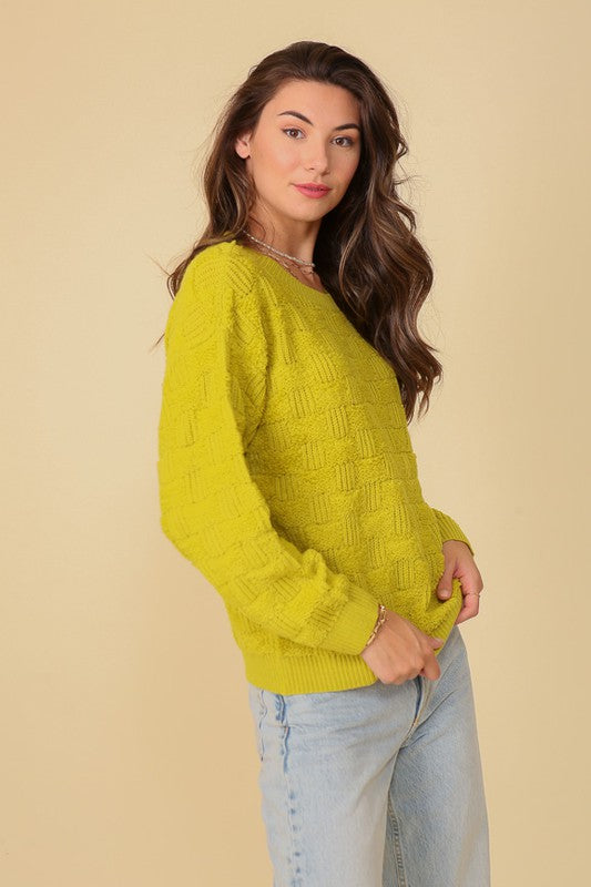 Lumiere Basket Weave Pattern Sweater