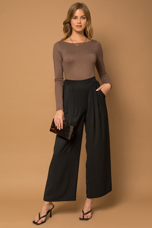 Load image into Gallery viewer, Gilli Elastic Pleated Wide Leg Pants

