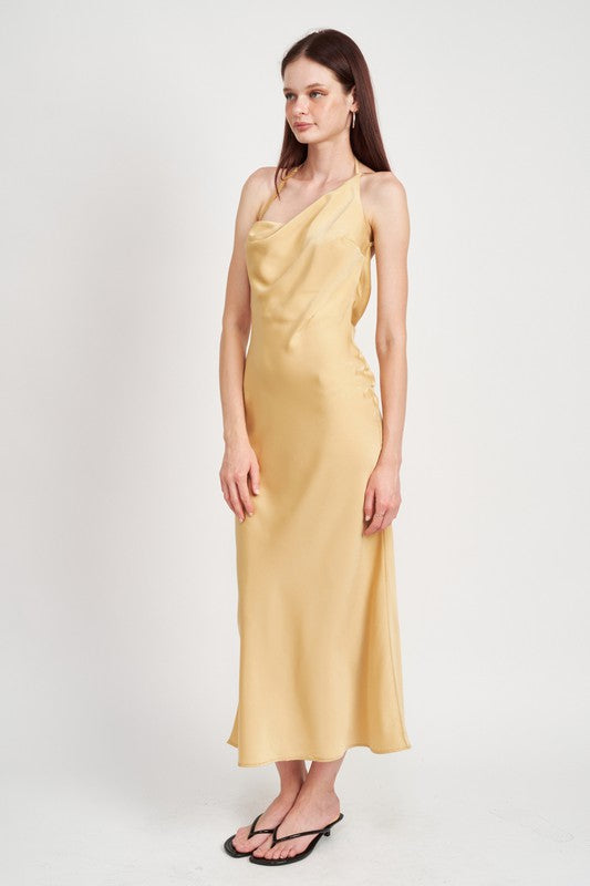 Emory Park SATIN MAXI BIAS MAXI DRESS