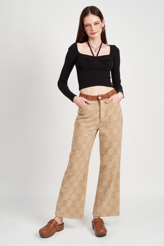 Emory Park PLAID WIDE LEG PANTS