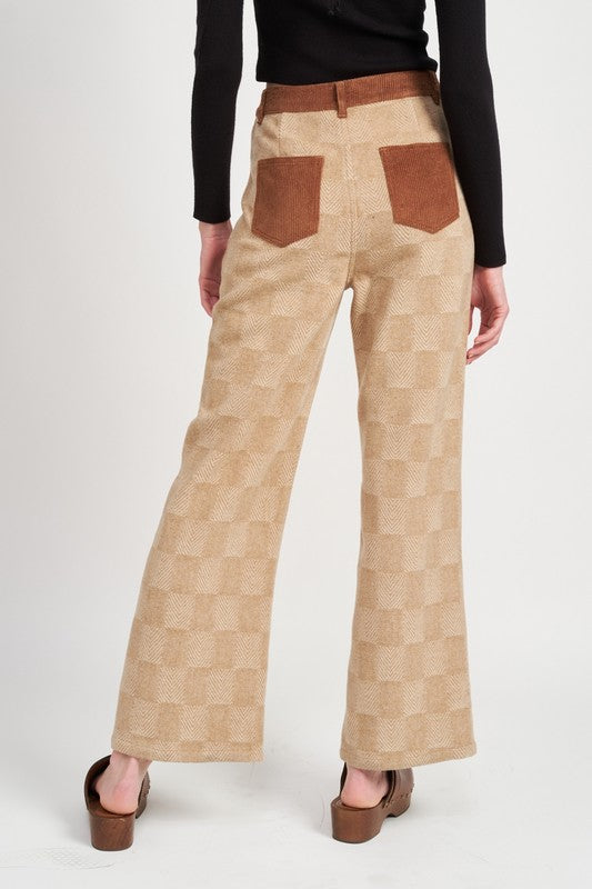 Emory Park PLAID WIDE LEG PANTS