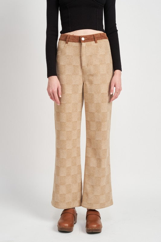 Emory Park PLAID WIDE LEG PANTS