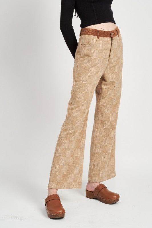 Emory Park PLAID WIDE LEG PANTS