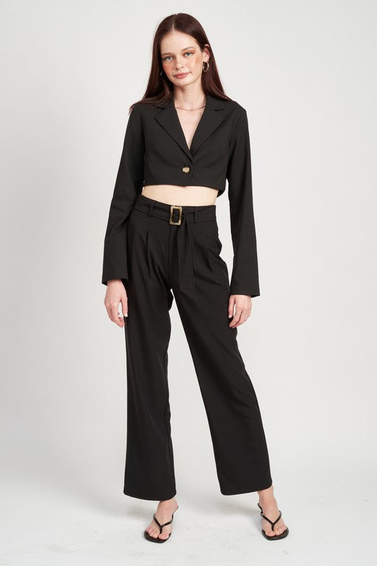 Emory Park CROPPED JACKET WITH SHIRRED DETAIL