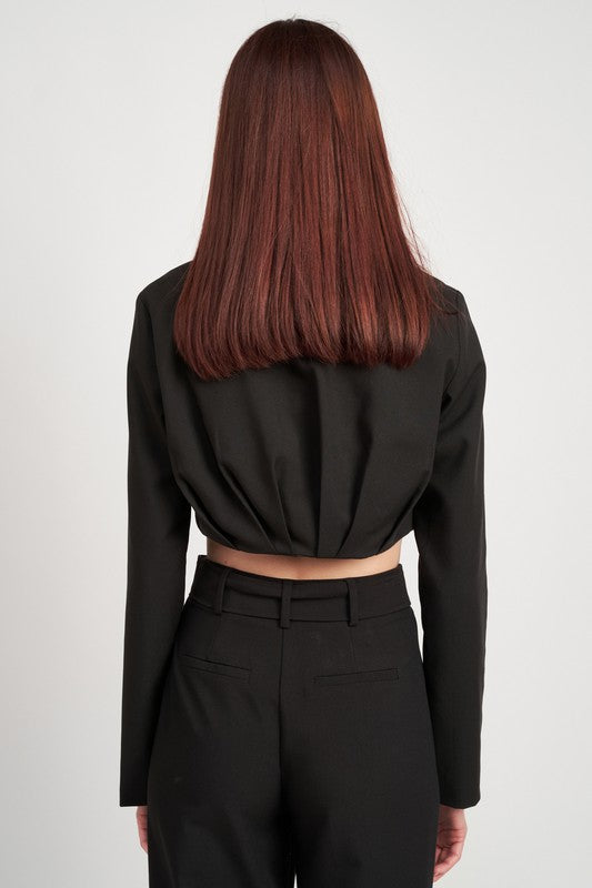 Emory Park CROPPED JACKET WITH SHIRRED DETAIL