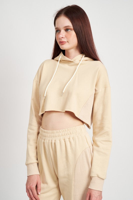 Emory Park CROPPED HOODIE WITH DRAWSTRINGS