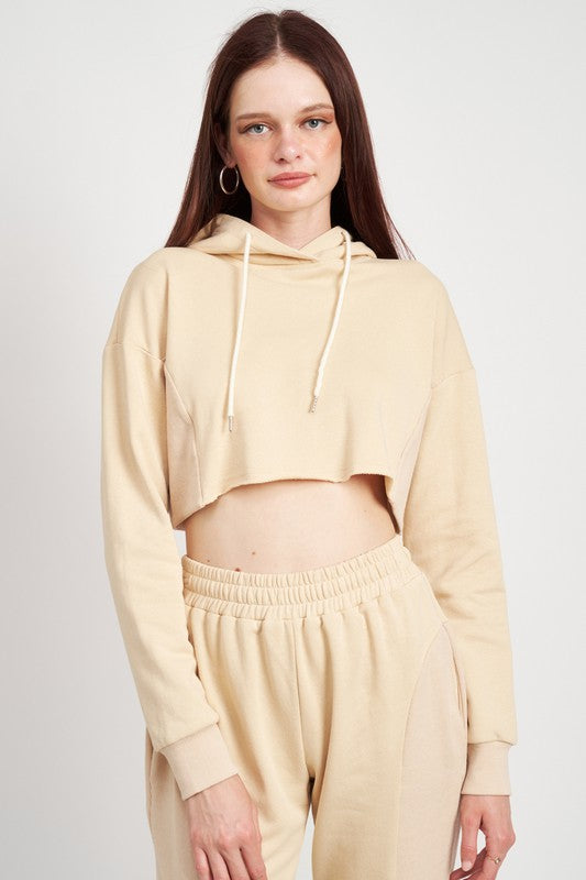 Emory Park CROPPED HOODIE WITH DRAWSTRINGS