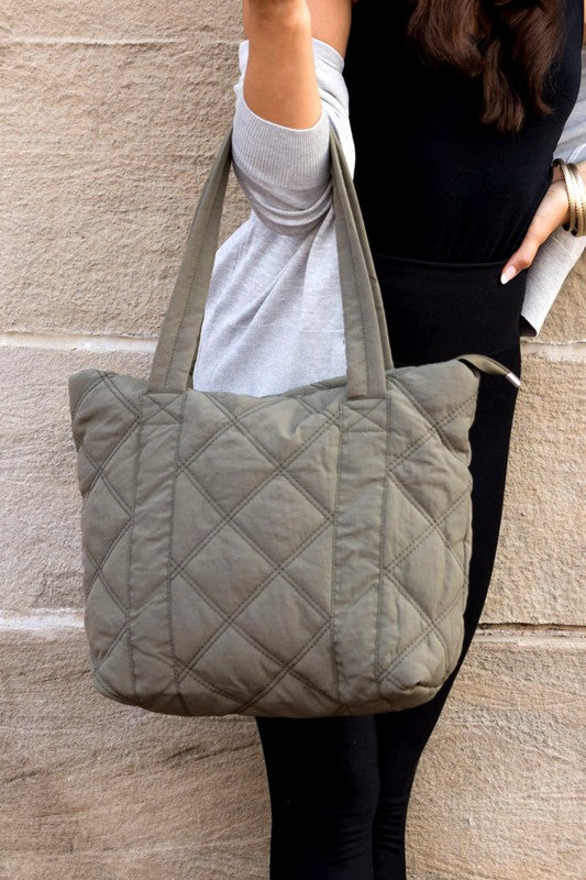 Load image into Gallery viewer, Aili&amp;#39;s Corner Quilted Tote
