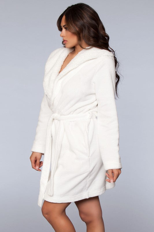 BE WICKED Janet Plush Fleece Color Block Robe