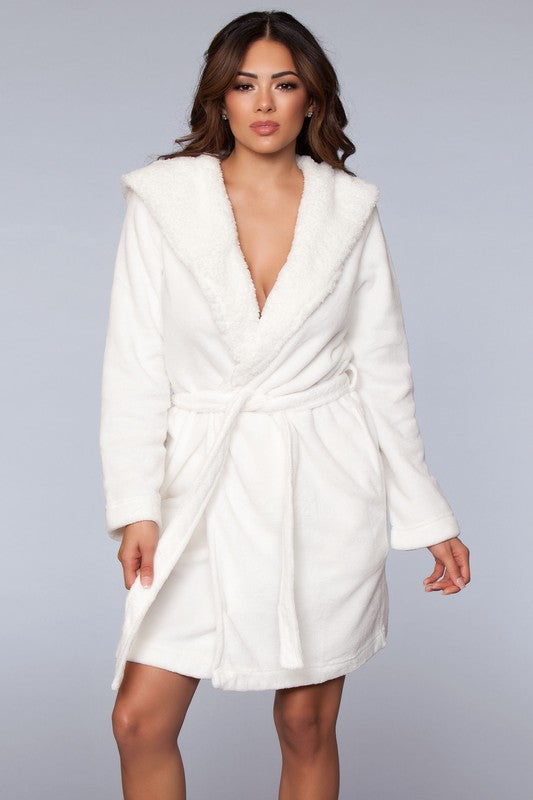 BE WICKED Janet Plush Fleece Color Block Robe