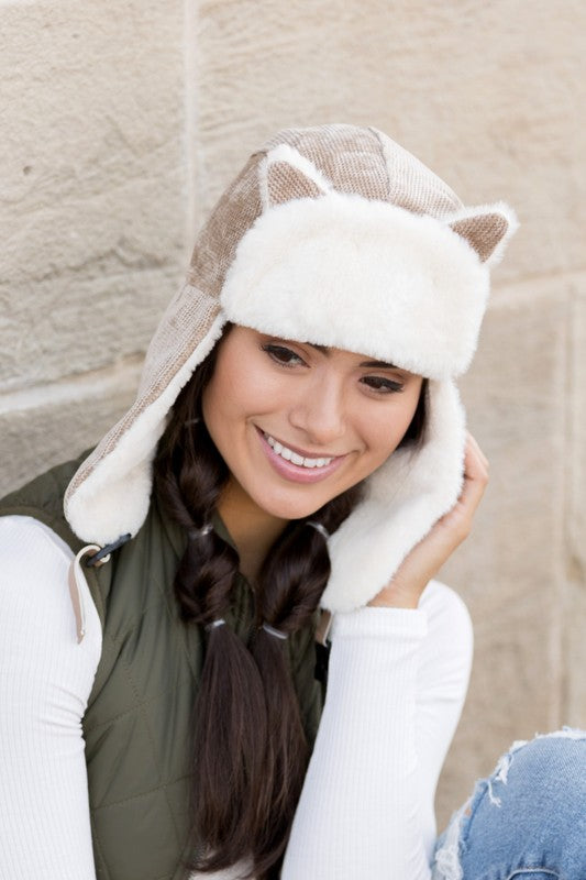 Load image into Gallery viewer, Aili&amp;#39;s Corner Kitten Ear Trapper Hat
