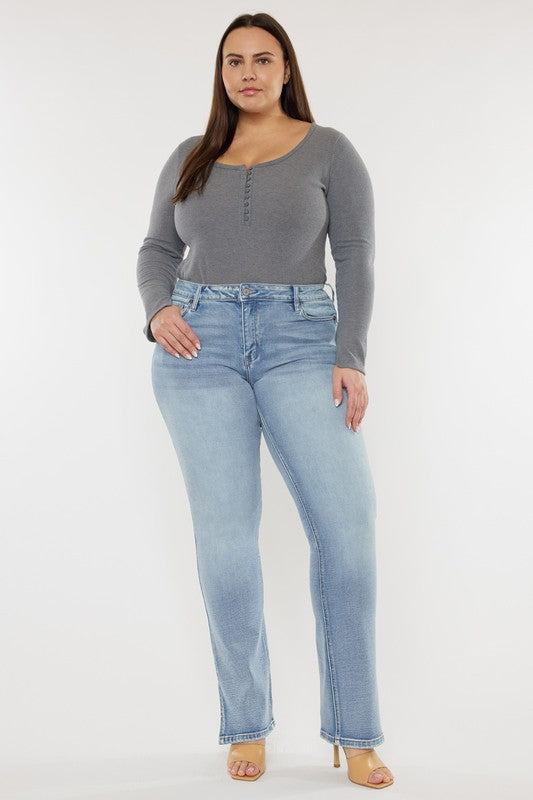 Kan Can Plus Mid Rise Y2K Medium Wash Bootcut Jeans
