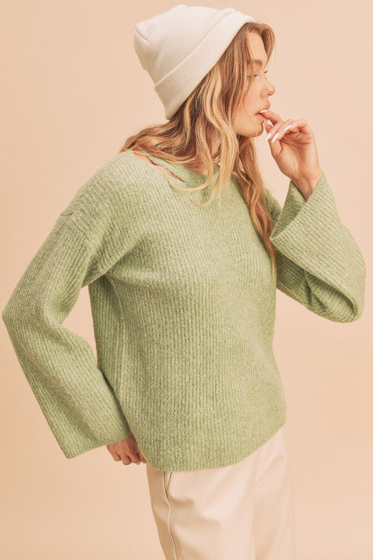 Aemi + Co Harlie Cutout Crew Neck Sweater