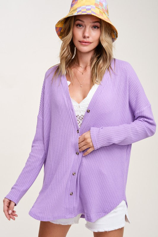 La Miel Greta Button Down Cardigan