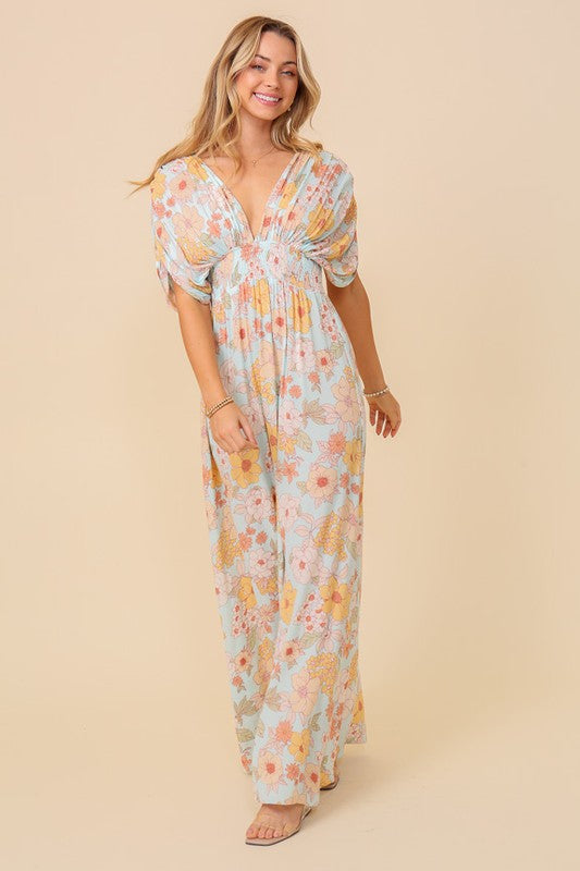 TIMING Junior's Floral Print Brunch Spring Summer Maxi Sundress