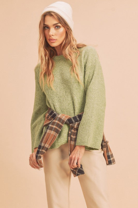 Aemi + Co Harlie Cutout Crew Neck Sweater