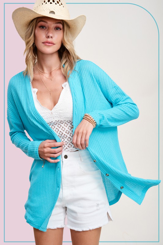 La Miel Greta Button Down Cardigan