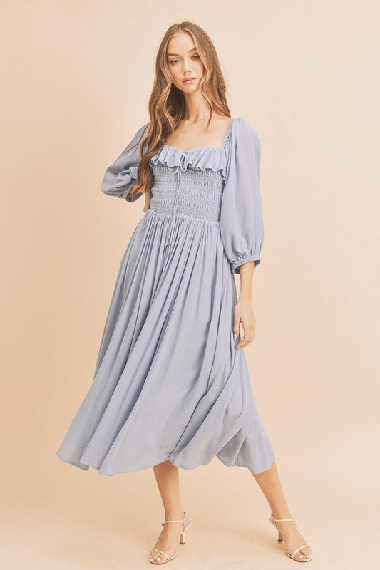 Aemi + Co Geri Ruffle Smocked Maxi Dress