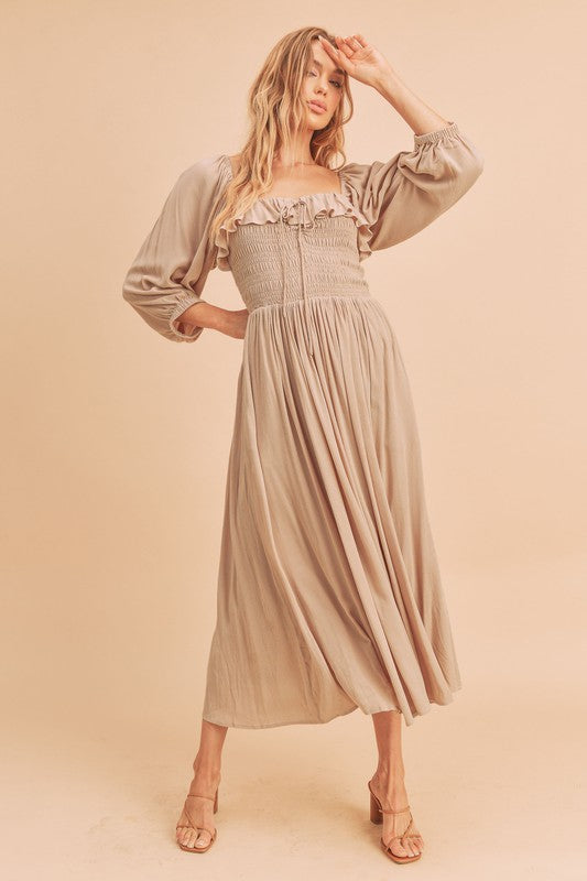 Aemi + Co Geri Ruffle Smocked Maxi Dress