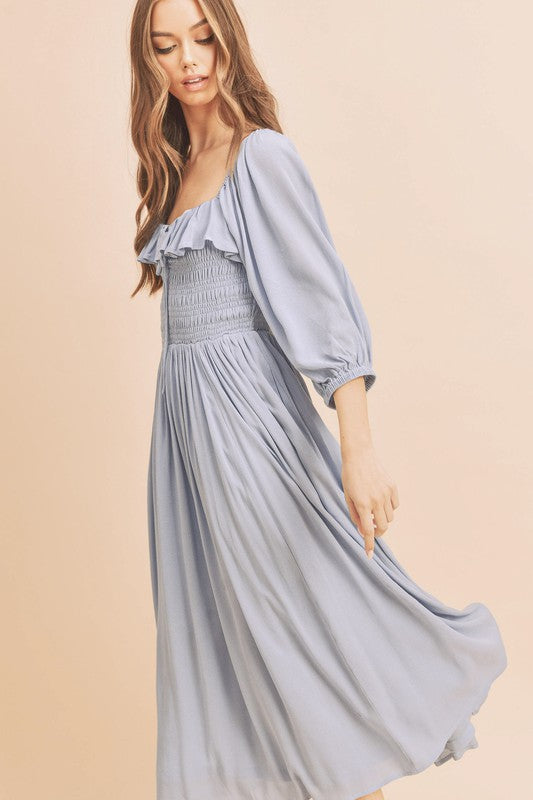 Aemi + Co Geri Ruffle Smocked Maxi Dress