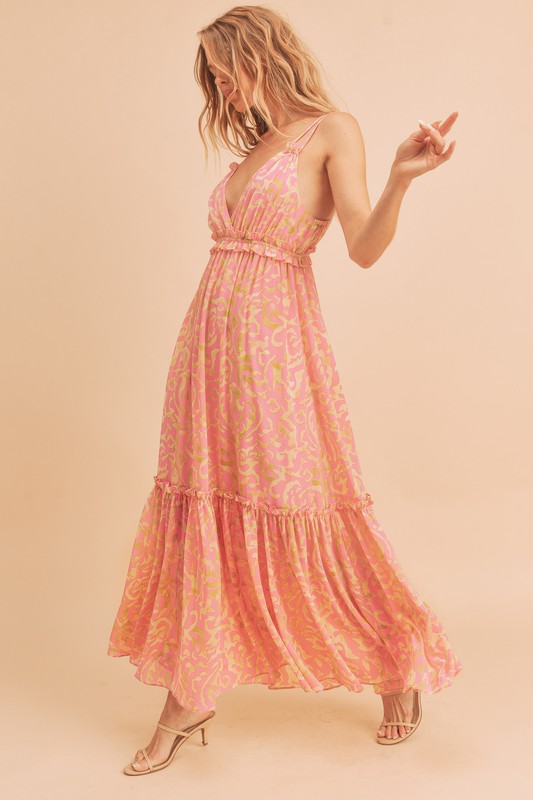 Aemi + Co Davia Floral Tiered Sun Maxi Dress