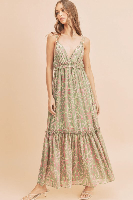 Aemi + Co Davia Floral Tiered Sun Maxi Dress