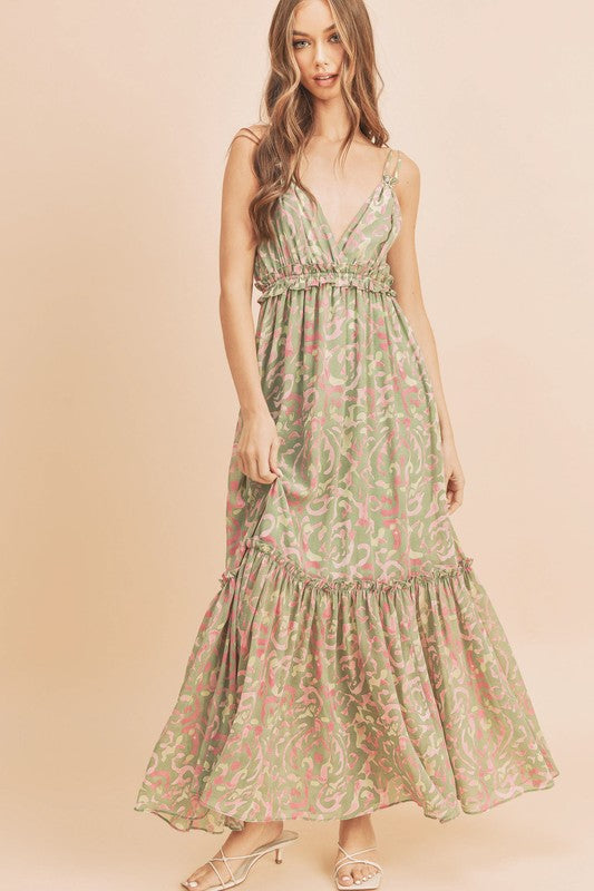 Aemi + Co Davia Floral Tiered Sun Maxi Dress