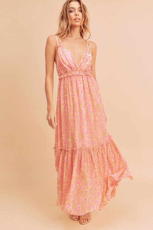 Aemi + Co Davia Floral Tiered Sun Maxi Dress