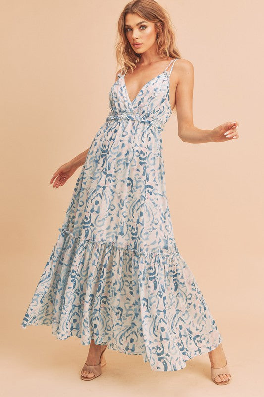 Aemi + Co Davia Floral Tiered Sun Maxi Dress