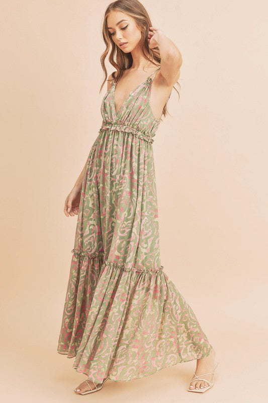 Aemi + Co Davia Floral Tiered Sun Maxi Dress