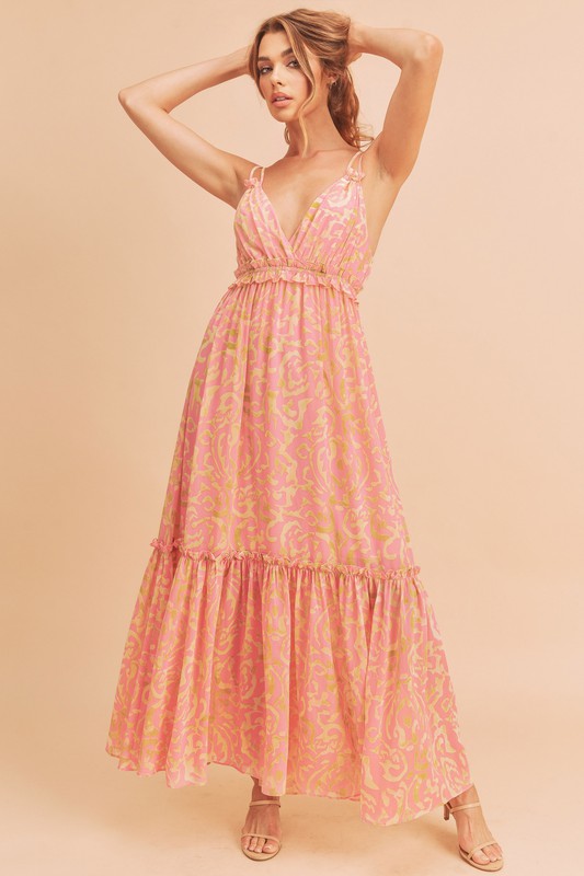 Aemi + Co Davia Floral Tiered Sun Maxi Dress