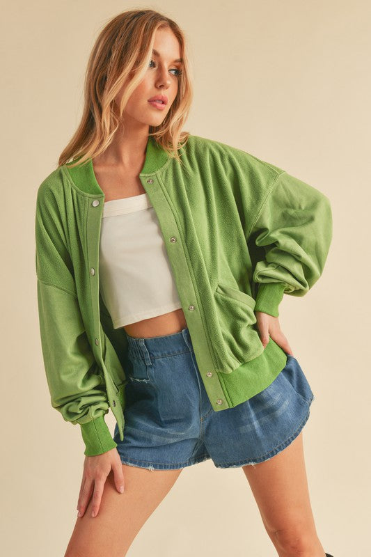 Aemi + Co Bee Soft Brushed Bomber Jacket