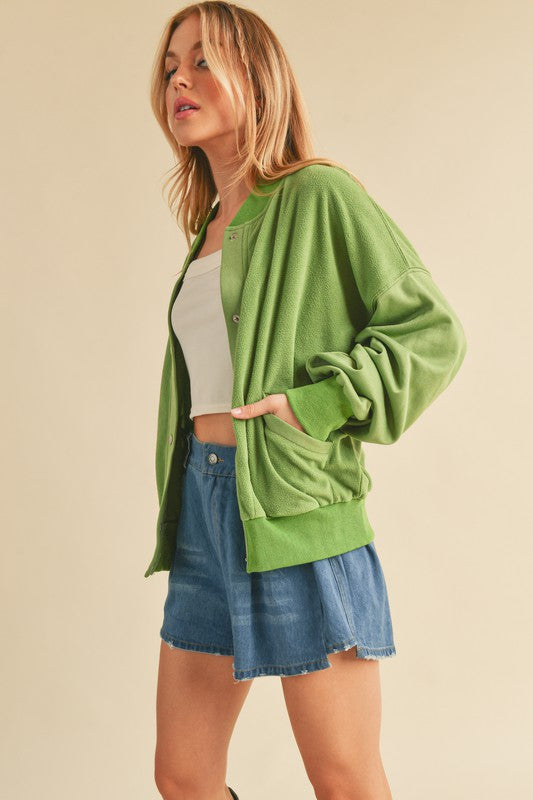 Aemi + Co Bee Soft Brushed Bomber Jacket