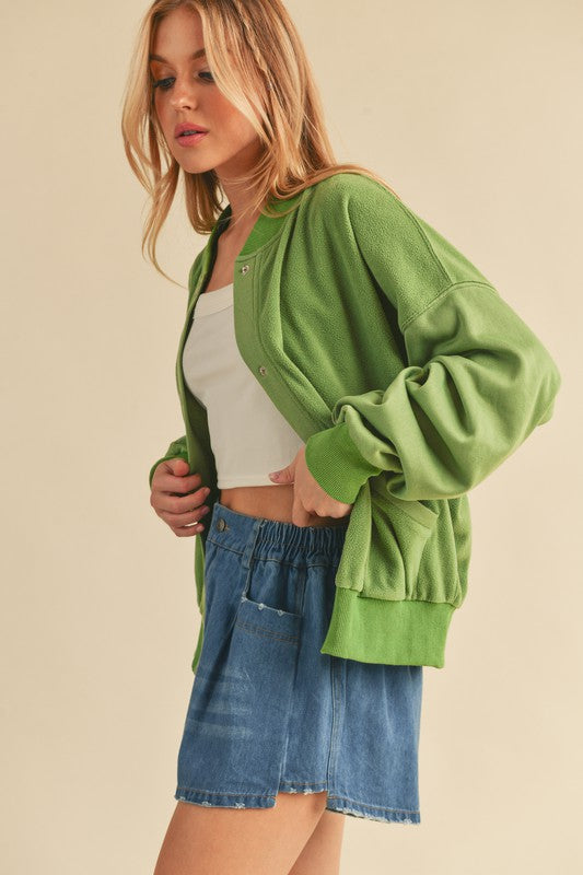 Aemi + Co Bee Soft Brushed Bomber Jacket