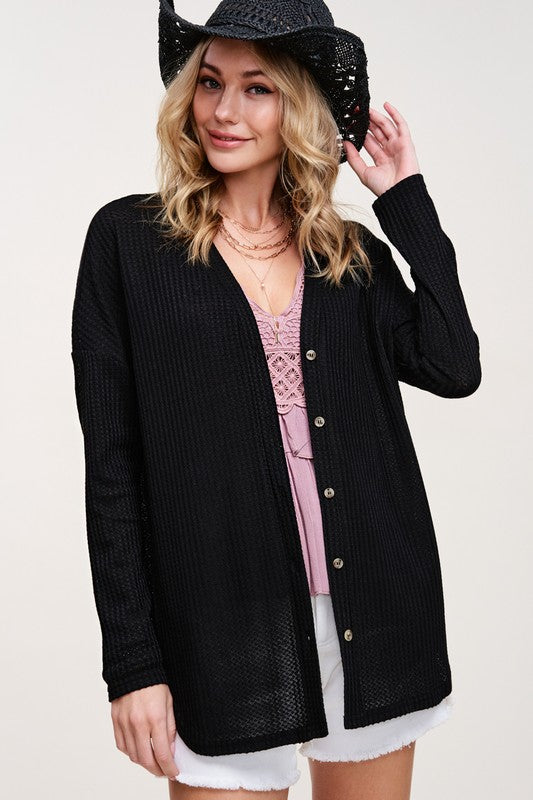 La Miel Greta Button Down Cardigan