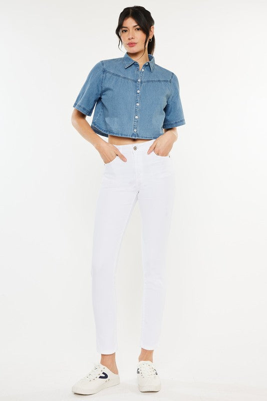 Kan Can High Rise Ankle Skinny Jeans