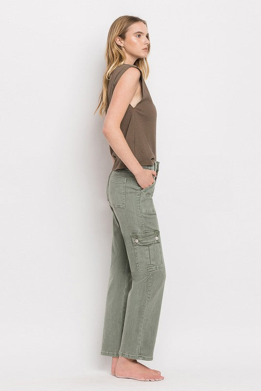 VERVET by Flying Monkey High Rise Cargo Straight Jeans