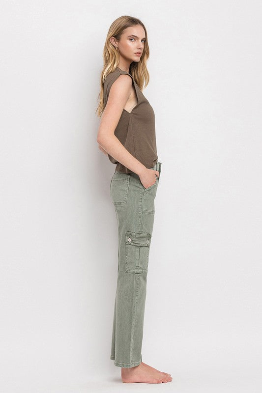 VERVET by Flying Monkey High Rise Cargo Straight Jeans