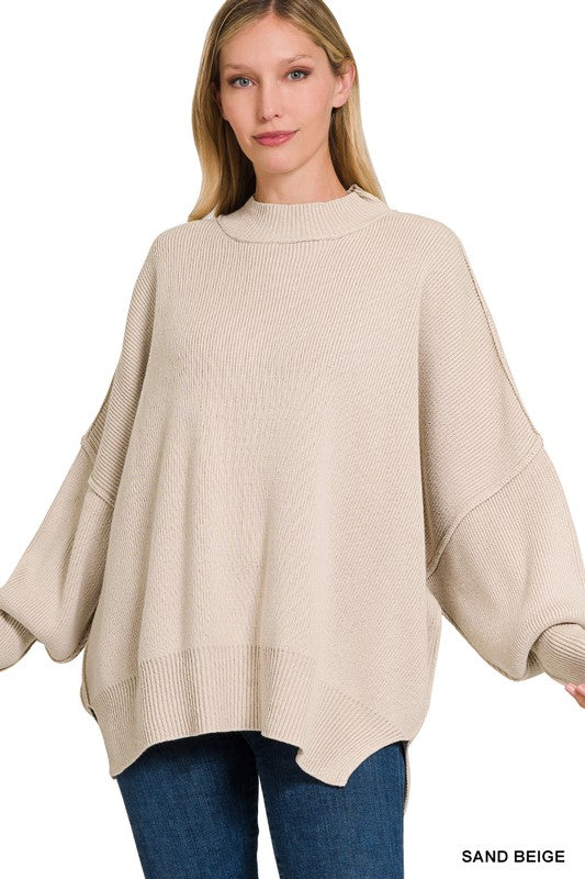 ZENANA Side Slit Oversized Sweater