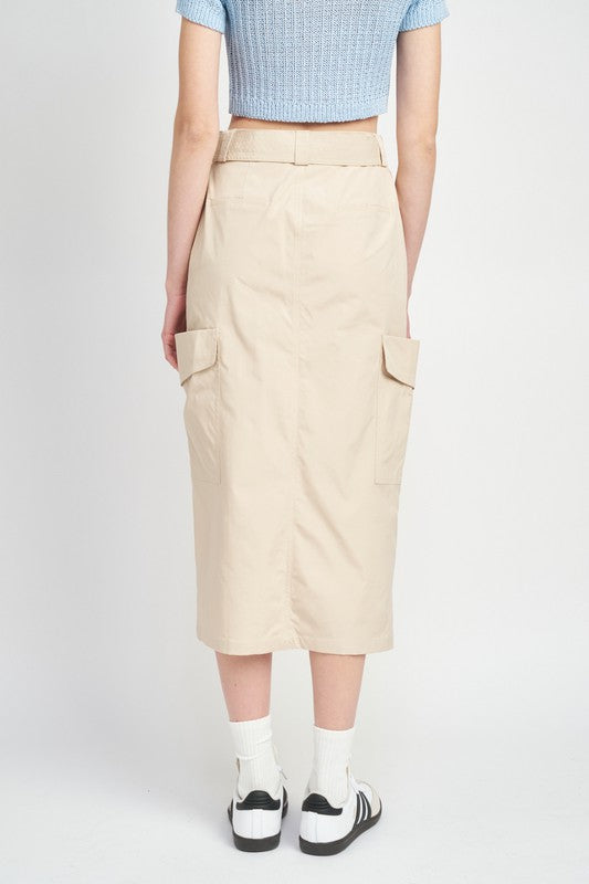 Emory Park HIGH WAIST CARGO MIDI SKIRT