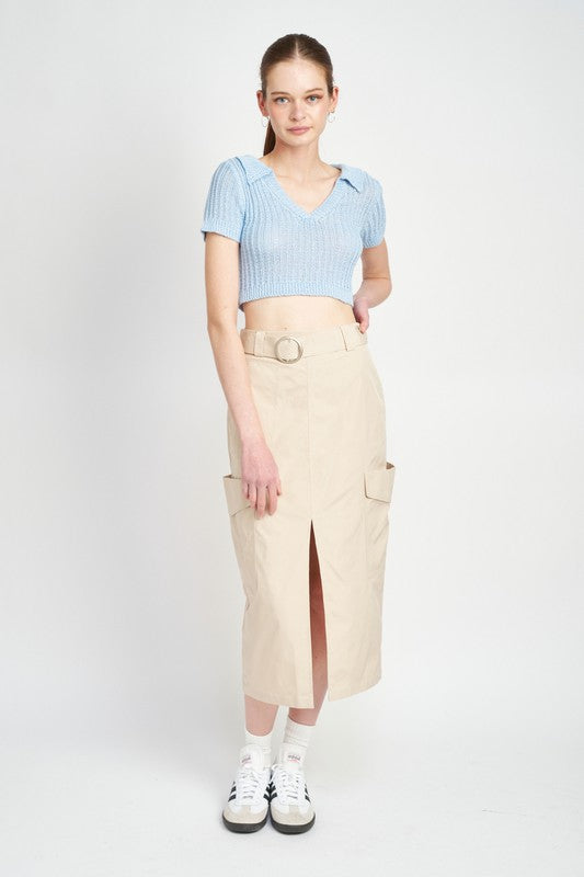 Emory Park HIGH WAIST CARGO MIDI SKIRT