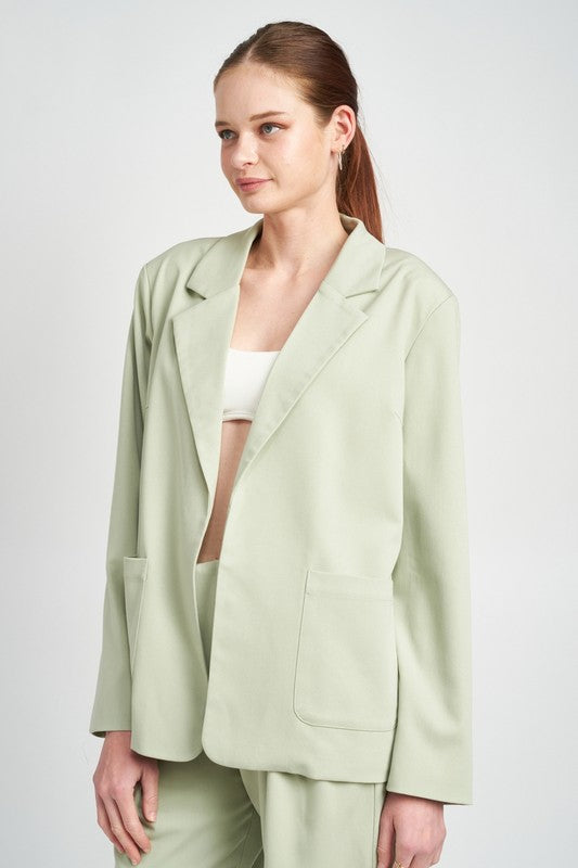 Emory Park OVERSIZED BLAZER WITH WELT POCKETS