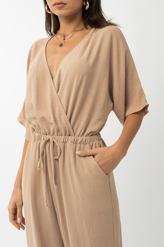 Gilli Dolman Sleeve Surplice Jumpsuit