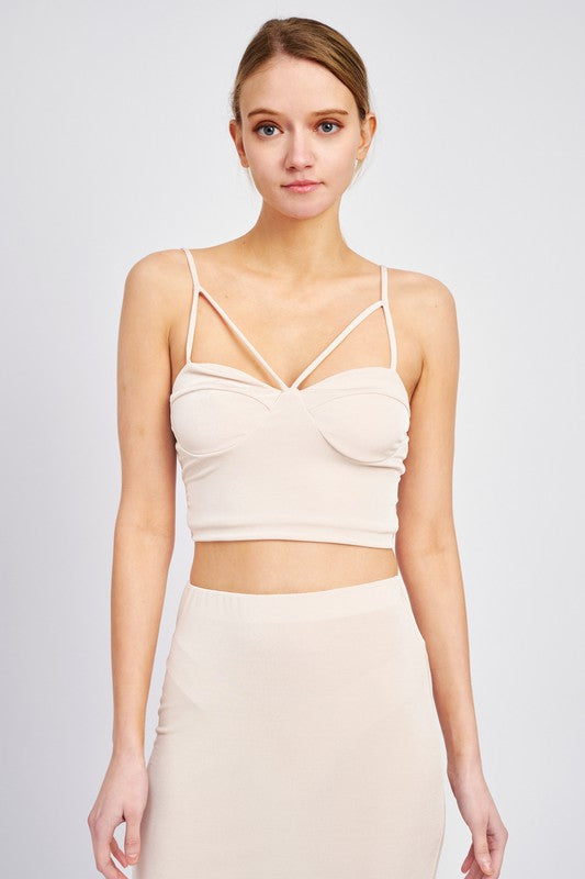 Emory Park LATTICE FRONT CROPPED CAMI