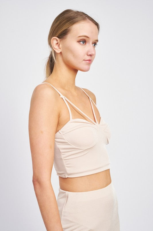 Emory Park LATTICE FRONT CROPPED CAMI