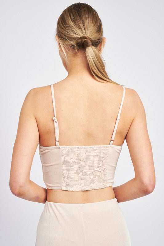 Emory Park LATTICE FRONT CROPPED CAMI